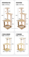 EUR PET Maison pour animaux de compagnie de bonne qualité Tapis en rotin quatre saisons Tour pour animaux de compagnie Poteau à gratter pour chat en bois multicouche Condo Arbre à chat