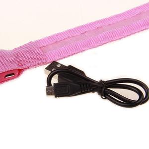 LED 라이트 업 럭셔리 폴리에스터 애완 동물 칼라 단색 개인화 된 기능 장식 리벳 개 칼라 애완 동물 하네스 - Product Image 4