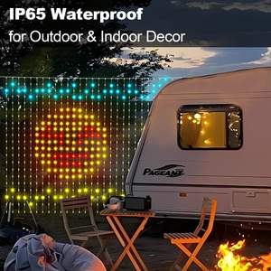 Yeni Stil 6.6*6.6ft <span class=keywords><strong>LED</strong></span> Pencere Perde Işıkları 400 RGB <span class=keywords><strong>LED</strong></span> APP Kontrollü DIY Peri Işıkları Noel Perde Fonu - Product Image 4