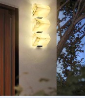 Lámpara de pared de dormitorio de diseño moderno de lujo, candelabro de pared de fondo de mármol de alabastro Simple con control remoto de luz LED