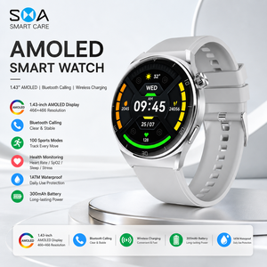 Montre connectée GPS personnalisée en usine, 150+ modes sportifs, écran rond de 1,45 pouce, appels, étanche IP68, montre de fitness - Product Image 1