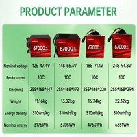 Batterie de vol pour drone avec BMS et équilibreur de batterie 67000 mAh 6S 24S, batterie à semi-conducteurs pour quadricoptère, hexacoptère, octocoptère, drone