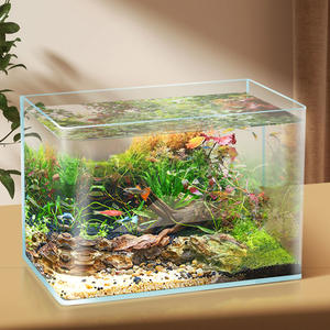 Hot Bent <b>Glass</b> Aquarium Rectangle Medium Size Transparent For Goldfish Home Decor Living Room Balcony Ecological Fish <b>Tank</b> - Product Image 1
