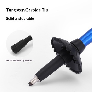 Bâtons de randonnée télescopiques en alliage d'aluminium pour personnes âgées, bâton de marche pour la randonnée et le ski, poignée droite ou courbée en T - Product Image 4