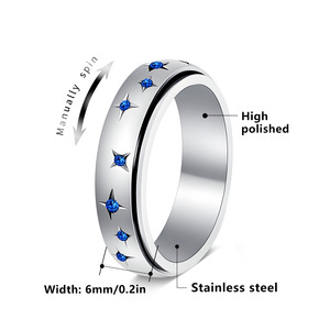 Nuovo Anello in Acciaio Inossidabile a Forma di Costellazione Rotante per Donne, Anello Antistress per Coppie - Product Image 5