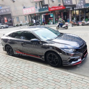 ลิ้นกันชนหน้า สเกิร์ตข้าง สปอยเลอร์กันชนหลัง ดิฟฟิวเซอร์ สำหรับ Honda Civic 2016-2017 รุ่นที่ 10 ชุดแต่ง Body Kit อุปกรณ์ตกแต่งรถยนต์ - Product Image 4