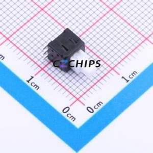 YTSPS-22E58NLM Push Button Switch Through hole Component THT Switch Double Pole Double Throw Square Plunger Vertical Mount White - Product Image 1