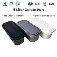Couvercle de barquette à gelato en PP de qualité alimentaire, épaisseur 1 mm, recyclable, empilable, pour usage industriel, emballage commercial pour congélateur, personnalisé