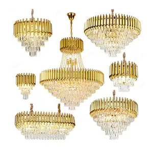 LED Gold Luxury Hotel Modern Crystal Lamp Ceiling The New Design Feeling Circular Lighting Is Suitable For Living Room Office