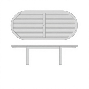 Table de salle à manger ovale moderne pour jardin et patio, en bois massif durable, pliable, en teck, pour la plage, la cuisine, l'hôtel - Product Image 2