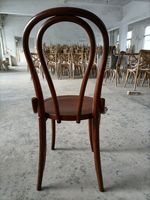 Chaise de Salle à Manger Vintage Antique en Bois Courbé Tabouret de Bar en Hêtre Brun Noyer/Noir Teinté