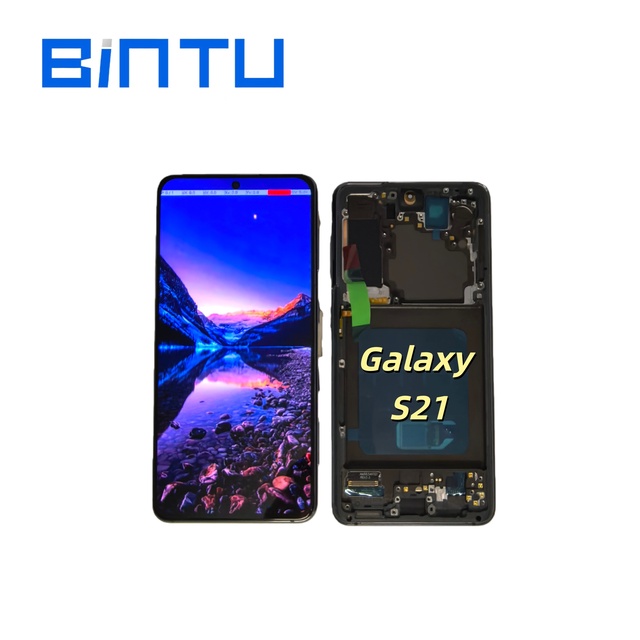 BINTU Factory Direct Sales Mobile Phone 6.28 Inch OLED Display for Galaxy S21 High Quality Replacement with Frame
