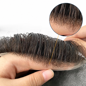 Nouveau système de remplacement capillaire invisible pour hommes New Times HS1V 0,06 mm, toupée ultra-fine à boucles en V - Product Image 5