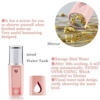 Mini vaporisateur facial portable Atomisation Extensions de cils avec miroir et réservoir d'eau visuel de 20 ml