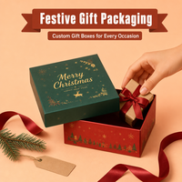 Boîte cadeau de Noël personnalisée en carton, emballage en carton à deux parties pour petits cadeaux et décorations