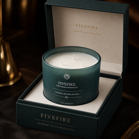 Bougie parfumée à la cire de soja à trois mèches personnalisée pour Diwali, coffret cadeau, décoration pour la maison, le bar, les fêtes, cadeau haut de gamme, vente en gros ODM/OEM