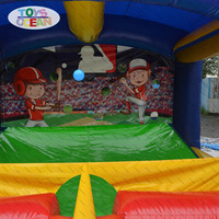 Cabinas de juegos deportivos de grado comercial personalizadas, simulador de béisbol inflable, juego de objetivo de ataque de béisbol para adultos y niños