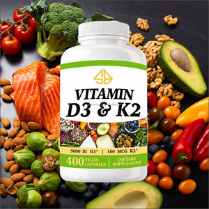 Cápsulas Dietéticas OEM Extra Fuertes de Vitamina D3 K2 Dos en Uno para Apoyo Energético Muscular y Salud Inmunológica para Adultos - Product Image 4