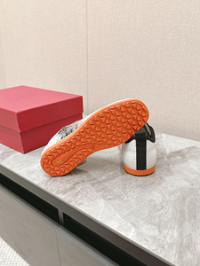 Baskets blanches et rouges respirantes en maille à lacets, chaussures décontractées contrastées pour hommes - Product Image 6