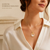 LUOYUNE – collier avec pendentif en perles pour femmes, zircon scintillant, cercle géométrique, carré, bijoux, cadeau, 4 modèles, choix or et argent