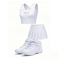 Chaussures de cheerleading légères antidérapantes à tige haute pour les matchs universitaires, baskets de cheerleading réglables à double velcro