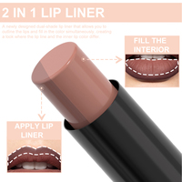 Ensemble de rouges à lèvres 2-en-1 végétaliens mats et brillants, non-transférables, hydratants, personnalisables en gros, baumes à lèvres en stick, marque privée, rouge à lèvres cosmétique
