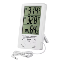 ABS Thermo-Hygrometer with LCD Display -40-70 Temperature Range 10%-99% Humidity Large LCD Clock Thermometer