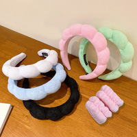 NOUVEAU Bandeau Éponge Doux et Moelleux Tendance pour Spa, Lavage du Visage et Maquillage