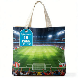 Borsa Shopper in Tela di Cotone Personalizzata per la Coppa del <span class=keywords><strong>Mondo</strong></span> 2026, Design con Motivo di Giocatori di Calcio, Borsa Riutilizzabile Regalo per Tifosi - Product Image 4