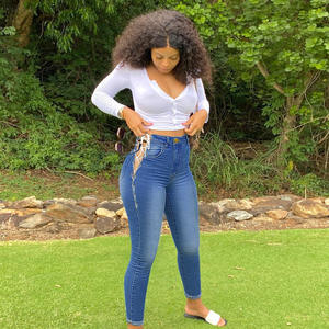 بنطلون جينز نسائي مثير بتصميم عصري مع شعار مخصص، ملابس نسائية أمريكية بعلامة تجارية مخصصة - Product Image 4