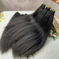 Extensions de cheveux humains vierges brésiliens de qualité supérieure, grade 12A, double tirage, sans perte, invisibles, texture Kinky Straight