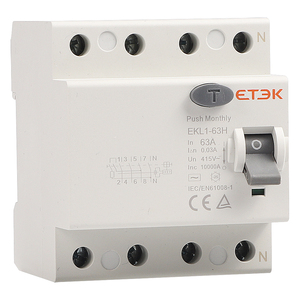 EKL1-63 мини-выключатель ETEK 10KA 1P + N 6-30A 30mA 2/4 полюса RCCB - Product Image 4