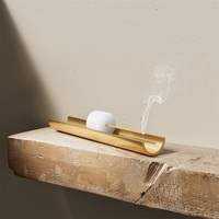 Brûleur d'encens en laiton et marbre de jade Maxery pour mariage et décoration intérieure, utilisation toute saison
