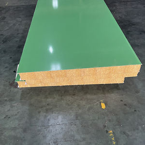 Panneaux métalliques isolés 50/70/75/<span class=keywords><strong>80</strong></span>/100/150mm Panneaux muraux en <span class=keywords><strong>laine</strong></span> <span class=keywords><strong>de</strong></span> <span class=keywords><strong>roche</strong></span> avec <span class=keywords><strong>panneau</strong></span> <span class=keywords><strong>de</strong></span> toit ignifuge pour la construction - Product Image 2