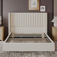 Fabricants Nouveau modèle de lit en cuir personnalisé avec plateforme et lit double rembourrés Queen King Size