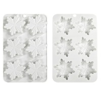 Moule en silicone 3D flocon de neige pour chocolats, bonbons, gommes, gelées, fondants - Idéal pour Noël et l'hiver
