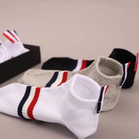 Chaussettes de cheville pour hommes en coton de haute qualité, logo personnalisé amusant, style tricoté décontracté et coloré, disponibles en blanc et noir, idéales pour l'été, haute qualité