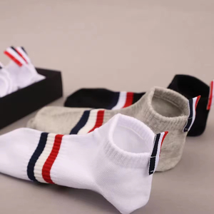 High Quality Cotton Men's Ankle <b>Socks</b> Funny Custom Logo Colorful Casual Knitted Style Summer Available White Black High Quality - Product Image 2