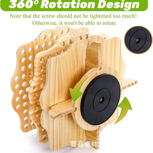 Présentoir transfrontalier pour pinceaux et stylos, support de rangement de bureau pour aquarelles avec base rotative, en bois - Product Image 5