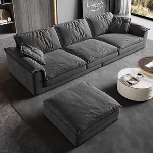 Grand canapé d'angle moderne pour trois <span class=keywords><strong>personnes</strong></span> simple rangée droite avec chaise longue imperméable en cuir PU éponge en tissu pour salon - Product Image 6