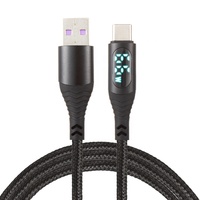 Cable de Carga para Computadora de 1.2M (4 Pies) con Pantalla Digital, Micro USB, Carcasa de Metal y Nylon, Carga Rápida de 5A, Cobre Puro, Certificación CE y FCC, Fabricante OEM