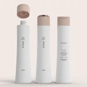 Nuovo Design cosmetico Anti perdite confezione per la cura della pelle tappo a disco da 400ml bottiglia di Shampoo per lavaggio doccia in plastica