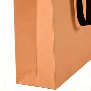 Sacs en papier kraft minimalistes recyclables personnalisés avec poignées robustes, idéaux pour l'emballage de cadeaux, les plats à emporter et les emballages de vente au détail - Product Image 5