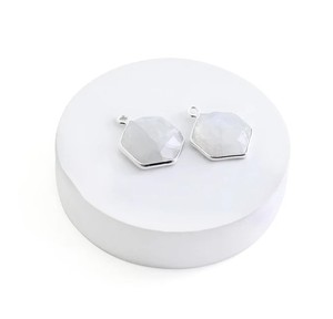 Rainbow Moonstone ฝาครอบหกเหลี่ยม 20x13 มม.อัญมณี Charm Connector เครื่องประดับขายส่ง - Product Image 4