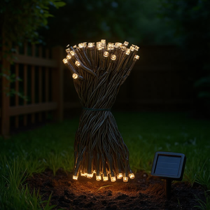 Solar <b>Light</b> Strip 100 Led Warm White Outdoor String <b>Lights</b> With Solar <b>Panel</b> For Garden Decoration - Product Image 3