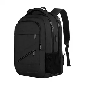 Customized Nylon Waterproof Large Capacity Laptop Backpack Black Grey Business Laptop Backpack Manufacturer