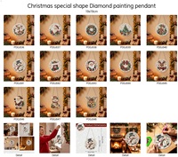 Kit de peinture diamant 5D en acrylique LS, forme ronde, pour intérieur, motif Père Noël et renne, cadeau artisanal fait main pour Noël