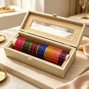 Caja de Exhibición de Lujo para Brazaletes, Diseño con Tapa Abatible, Rodillo Integrado para Brazaletes, Estuche de Almacenamiento de Joyas para Colección de Brazaletes y Adornos - Product Image 3
