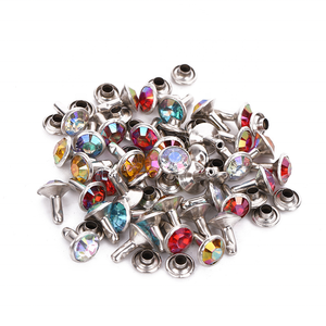 Dekorasi Pakaian Garmen Keling 5MM 6MM 7MM 8MM 9MM 10MM Logam Warna-warni Akrilik Berlian Kristal Berlian Imitasi Stud Rivet - Product Image 1