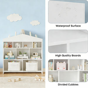 Organisateur de <span class=keywords><strong>rangement</strong></span> pour jouets en bois - Étagère à livres pour enfants à 9 compartiments, armoire de jeu pour enfants - Product Image 3